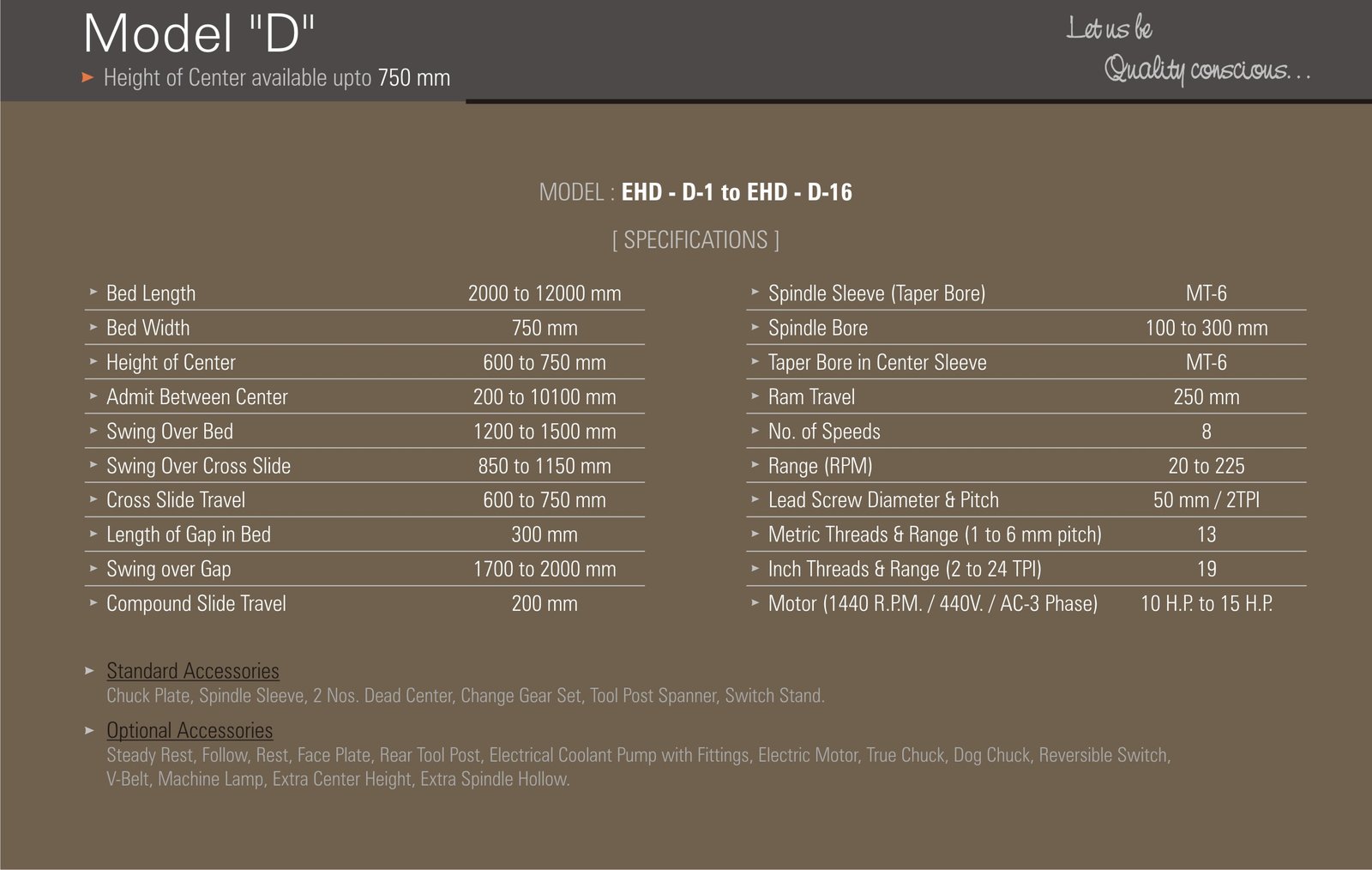 Extra Heavy Duty Lathe Machine Model D